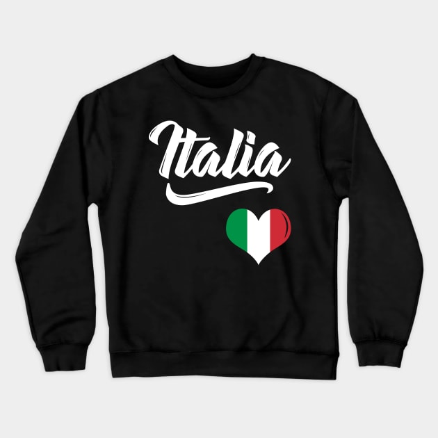 Italia Flag Heart Love Italy Italian Italiano Crewneck Sweatshirt by E